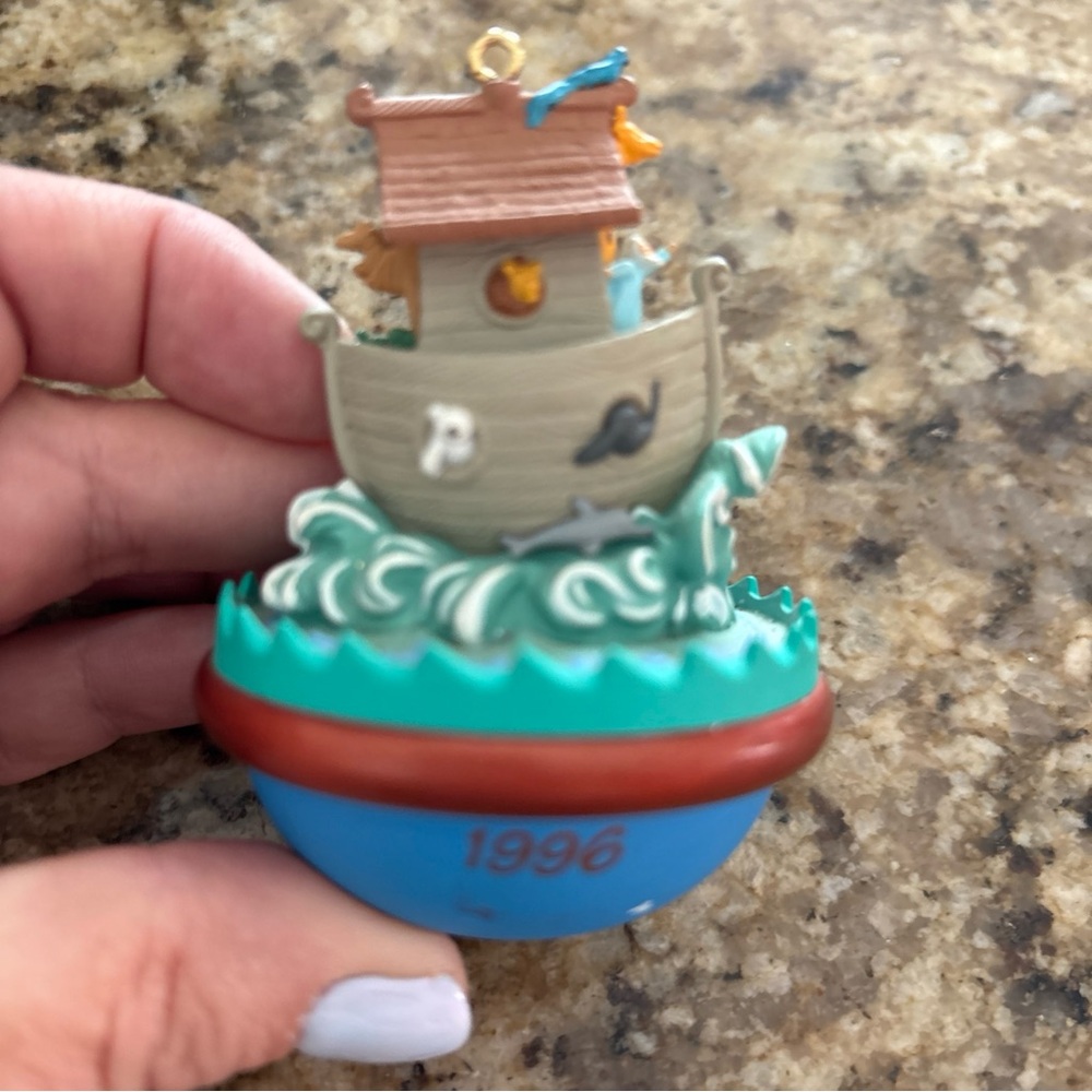 Hallmark Noah's Ark Ornament with Blue and Brown Accents